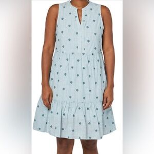Carve Designs Nellie Dress in Azul - Striped Blue Floral Midi Dress